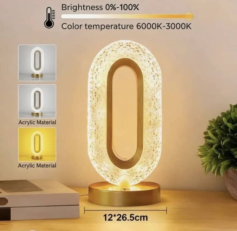 Crystal oval shape table lamp 1