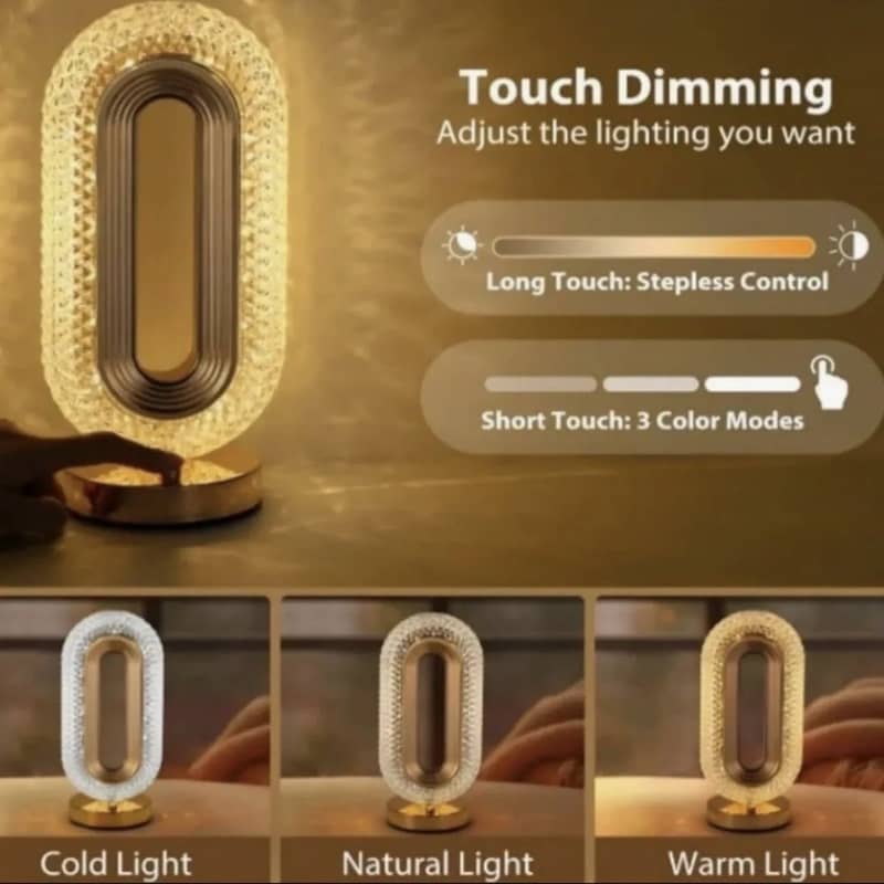 Crystal oval shape table lamp 4