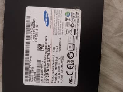 Samsung 256 Gb SSD ( SATA 6.0 GBPS ) 2.5