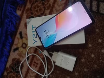 vivo y21t mobile with complete box and charger