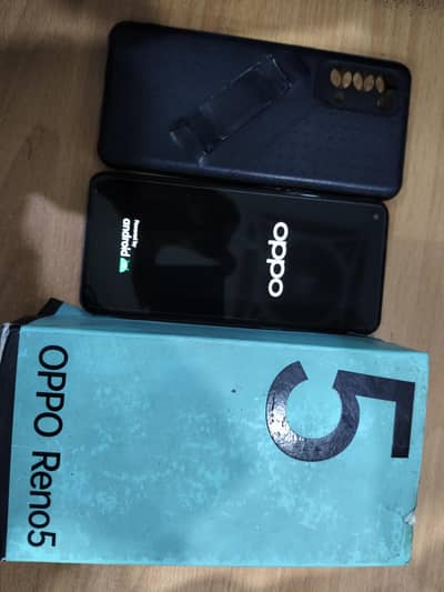 oppo reno5 with box and back cover read add