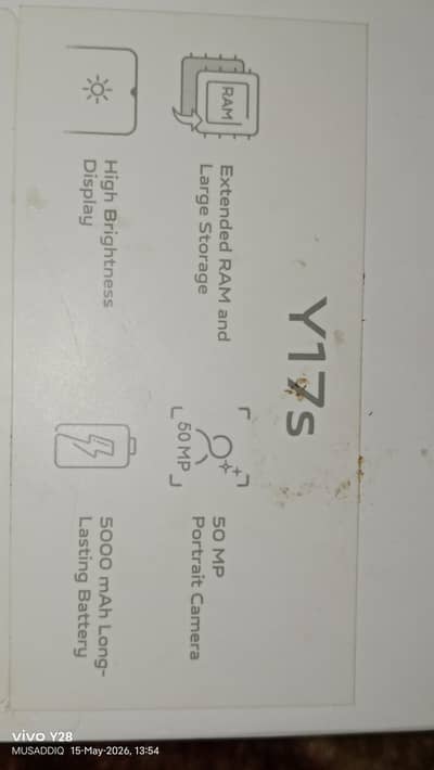 Vivo y17s mobile for sell 10/10 condition