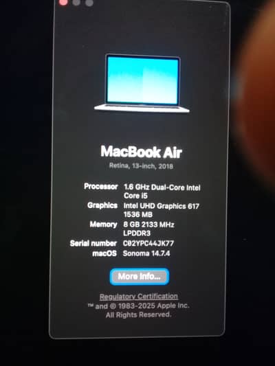 Mac book air 2018 model