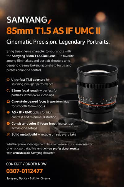 Samyang 85mm T1.5 VDSLR Cine Lens (AS IF UMC II)