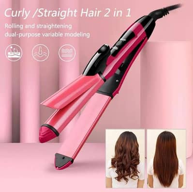 Hair Straightener 2 in 1 , curling straightening