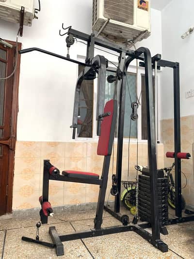 multi gym home station bench press chest butterfly sholder rowing lat