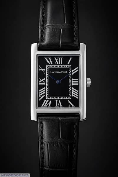 Men's Rectangular Watch with Roman Numeral Dial