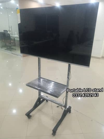 LCD LED tv monitor portable stand with wheels for office home