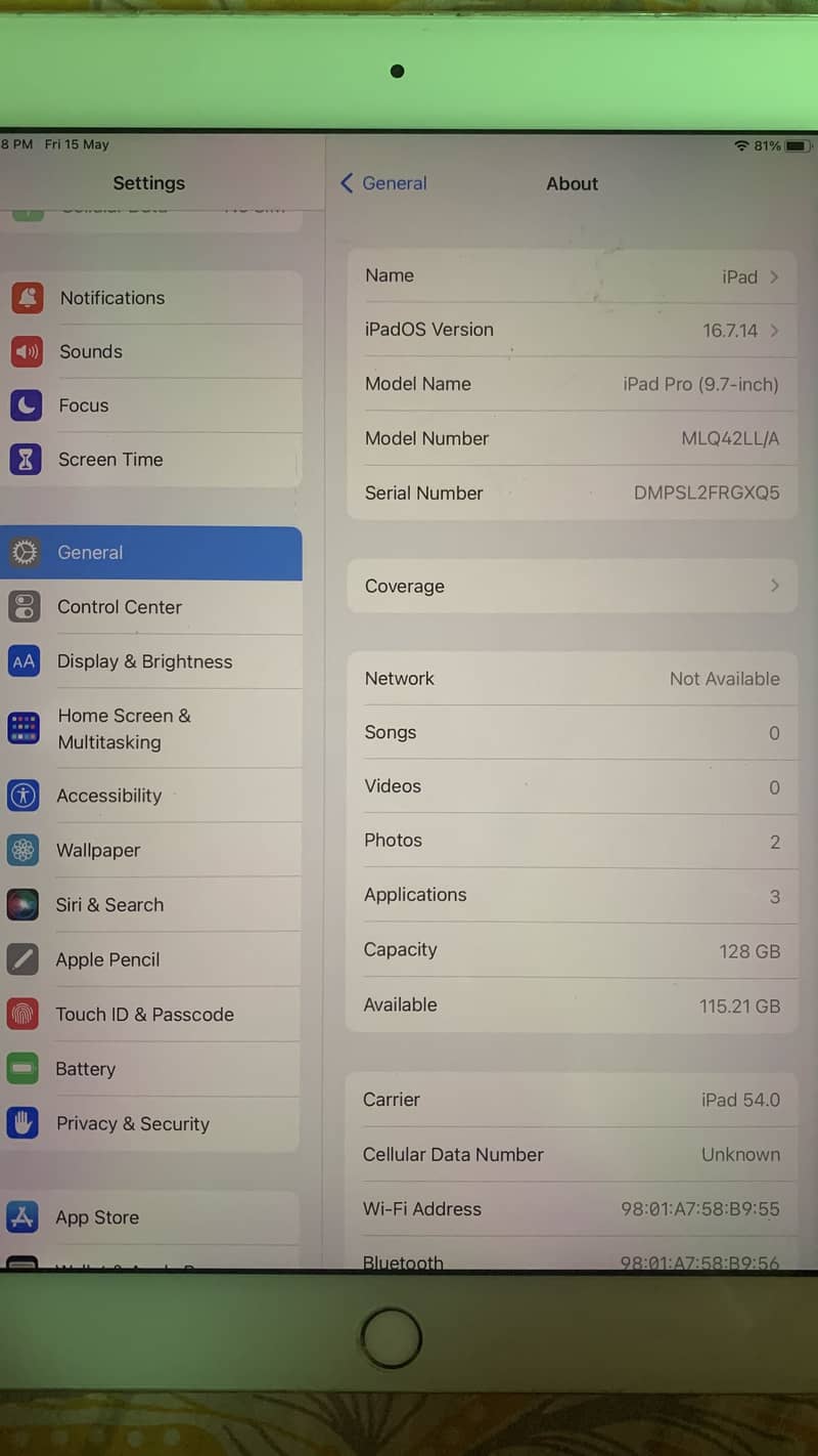 Ipad pro (9.7inch) 1