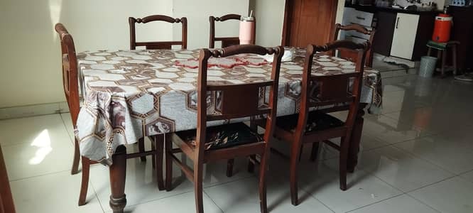 Sheesham Wood Dining Table Set – 6 Seater