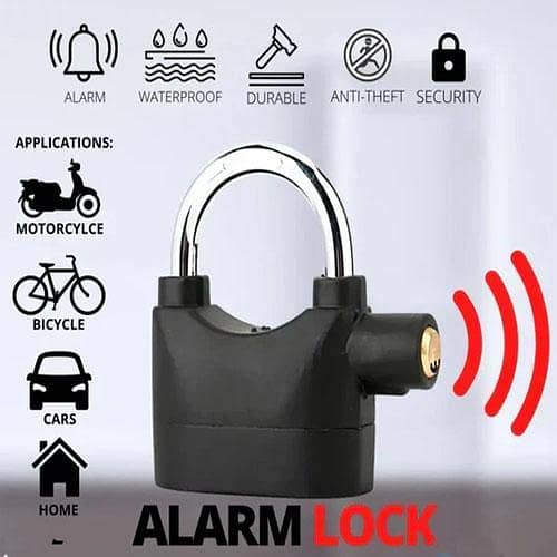 Smart Anti-Theft Alarm Lock Security Alarm For Bike - Antitheft Cycle,Shop & Bike Lock - Water,Dust & Rust Proof - With 3 Keys