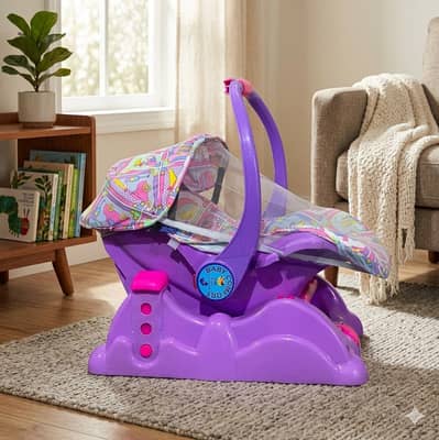 Mama Love 3-in-1 Baby Swing & Carry Cot - Purple (Excellent Condition]