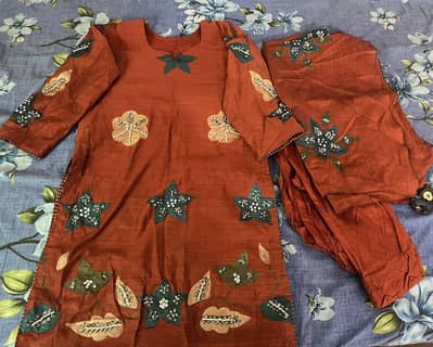 Beautiful mehroon Embroidered dress