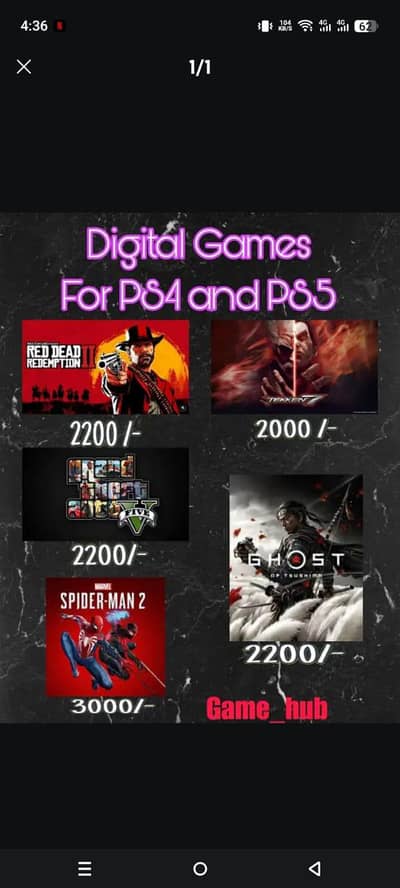 Tekken 7+8, spider man,rdr2