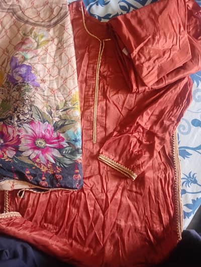 cotton silk three piece
