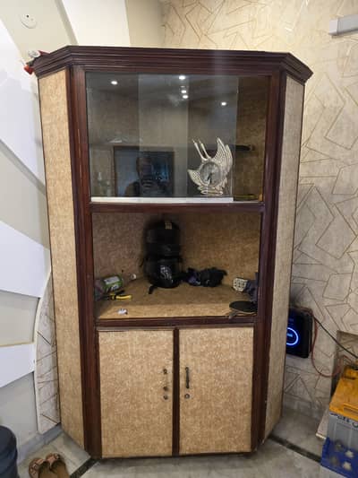 Corner Wooden TV stand + Mirror cabinets + Storage Cabinets