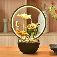 Lotus Leaf Tabletop Waterfall Fountain – Elegant Room Decoration