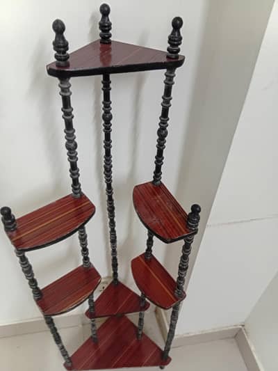 Corner Wooden Shelf Stand | Home Decor Display Rack