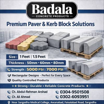 Tuff tiles, Paver Blocks, Concrete tuff tiles, Tiles, Kerb Blocks,