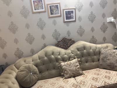 Elegant Wooden 4 Seater Sofa Set with Cushions – OLX Deal