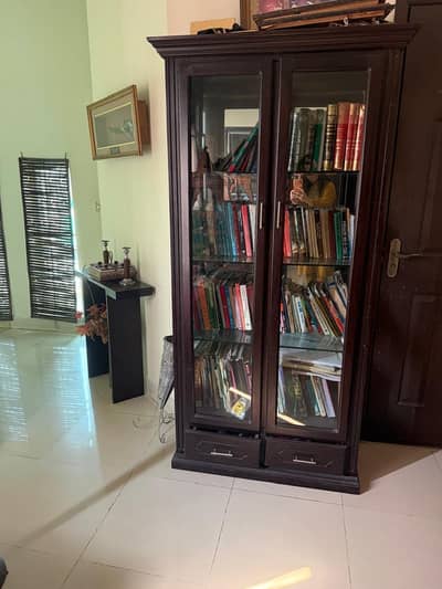 pure wood and glass cabnit