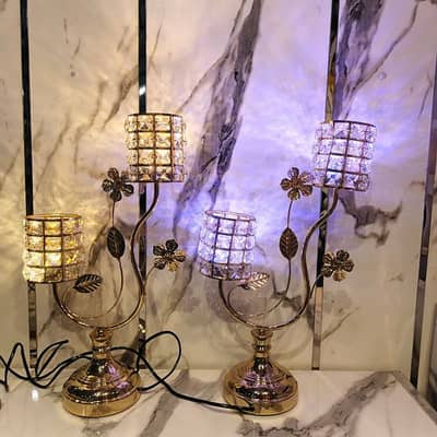 Metal Brass Imported Lamp Pair – Modern Table Lamps