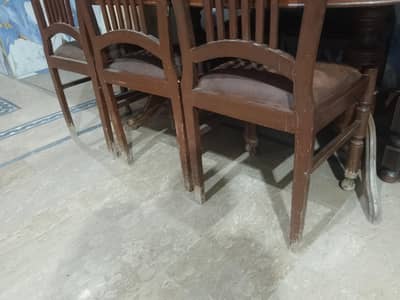 dining table with six chairs