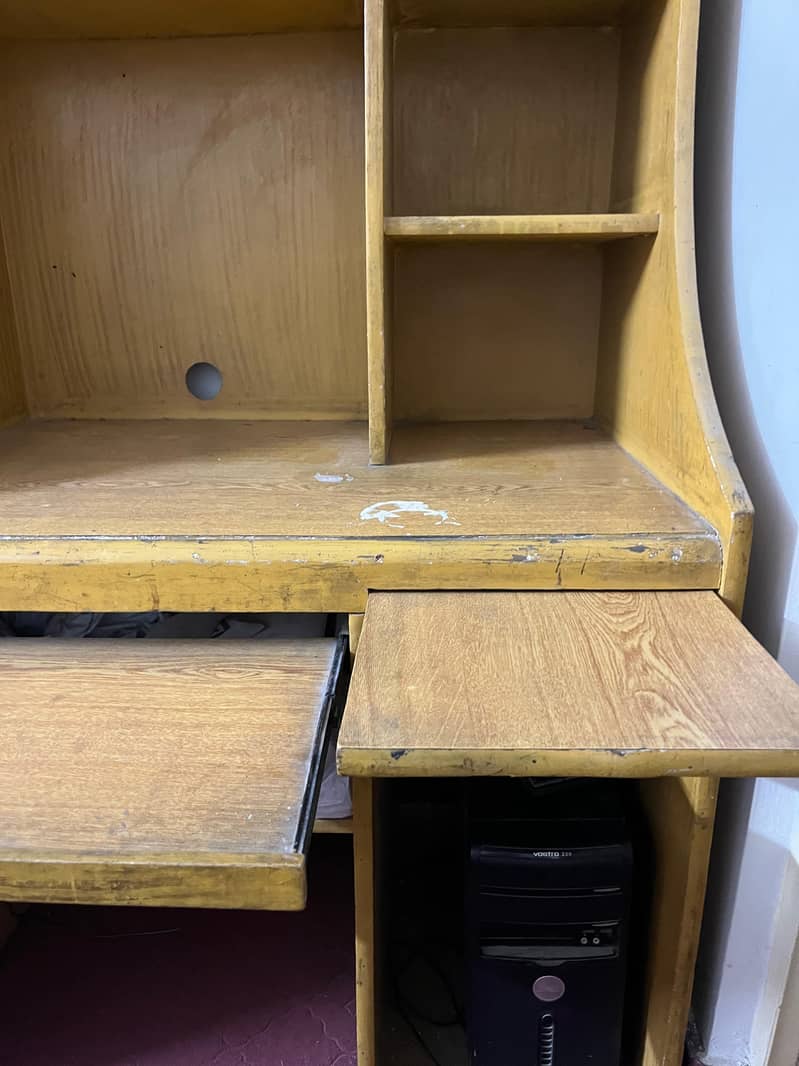 Solid Wood Study/Computer/Work Table - Workstation with Book Shelves 2