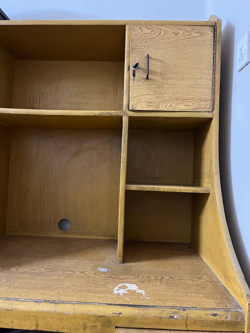 Solid Wood Study/Computer/Work Table - Workstation with Book Shelves 3