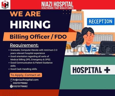 Billing officer/ Front Desk officer (FDO)