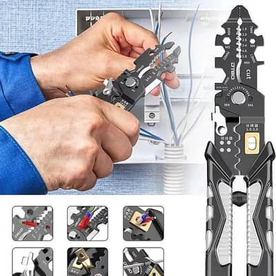 25-in-1 Electrician Wire Pliers Black Chrome Vanadium