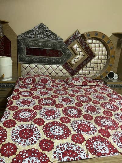 Bed along with mattress,devidor,Almari, 2 sidetable,dressing table