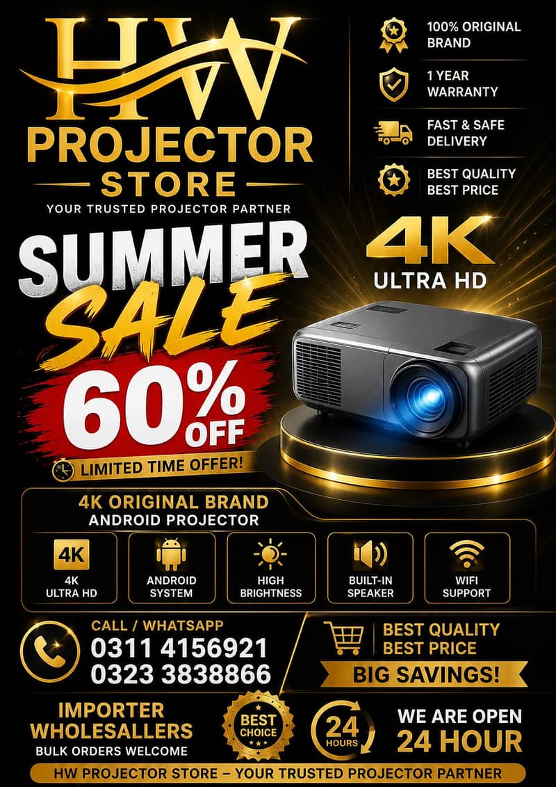 4K PROJECTOR, FULL HD ANDROID PROJECTOR, MULTIMEDIA PROJECTOR MINi 0