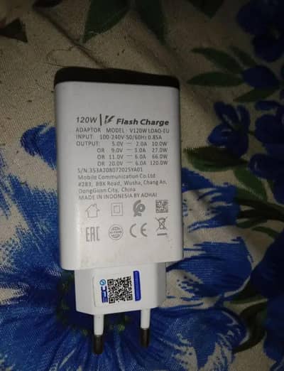 120 Watts fast charger Dual engine fast charging