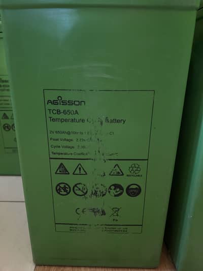 Agisson 650AH 24 2V Cells for urgent sale
