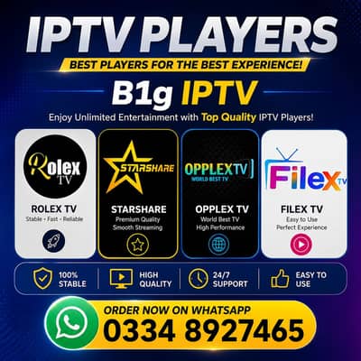 IPTV Opplex IPTV | Rolex IPTV | Starshare | B1g | 5G IPTV | mega4k