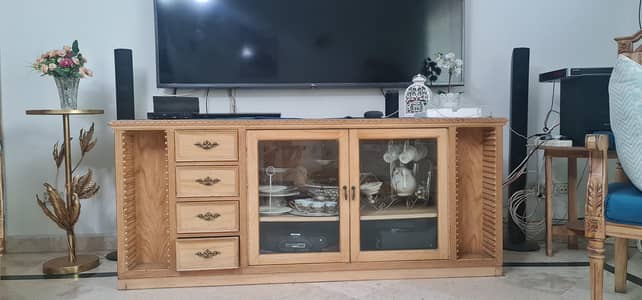 SOLID WOOD SHELF/ MULTIPURPOSE/ TV CONSOLE