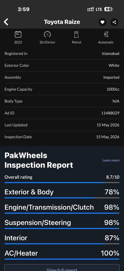 Toyota Raize one and only in Pakistan 2023 model import 2025