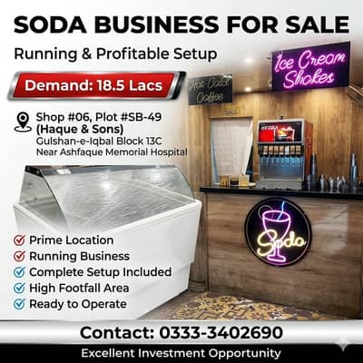 Turnkey Soda Business/Business for sale/Running Soda Shop