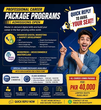 Advance Digital Marketing, Shopify and WordPress Training Course