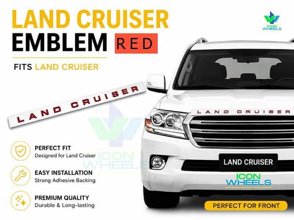 Fits Land Cruiser New Style Emblem For Front in RED