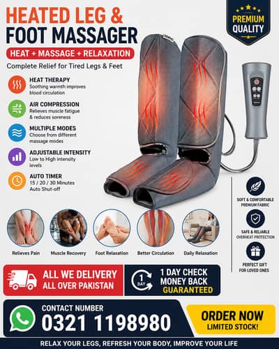Electric Leg Massager for Pain Relief/Heated Leg Massager for Home Use