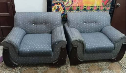 7 Seater sofa set, gray wooden