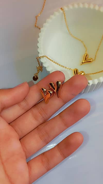 stainless jewellery set included bracelet necklace earring