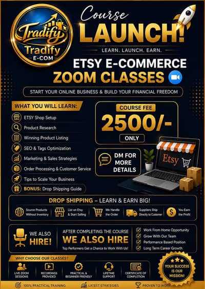 E-Commerce zoom classes etsy drop shiping product hunting