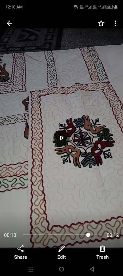 Khadar Cotton Embroidered Bed Sheet - Handwork Design