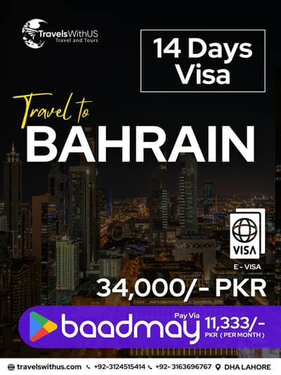 Bahrain Visit visa on easy installment plan