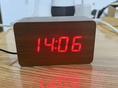 Wooden digital clock