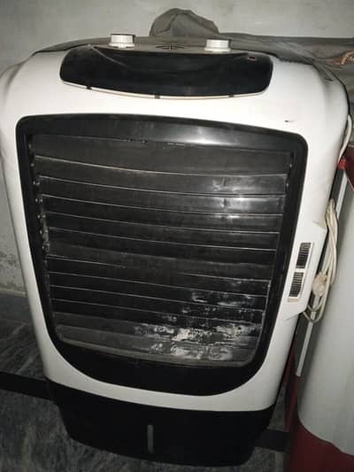 super Asia air cooler with ice bottles gray and white