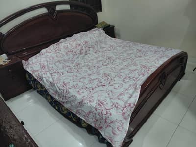 Bed and wardrobe